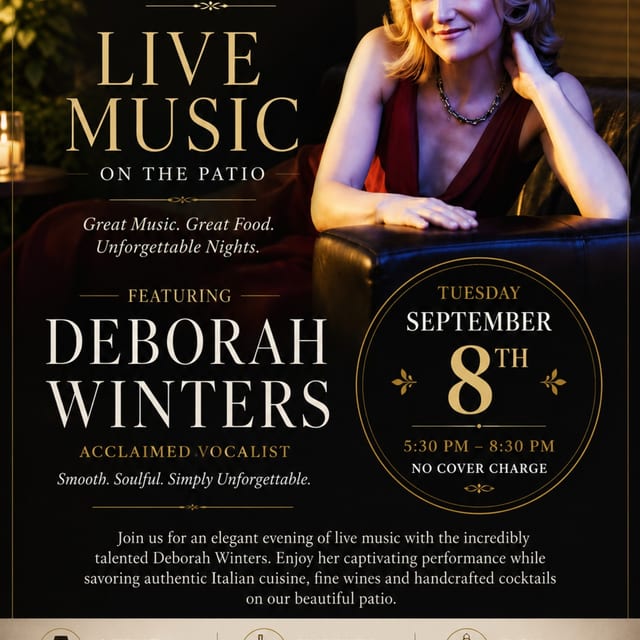 🎶 Live Music on the Patio Featuring Deborah Winters