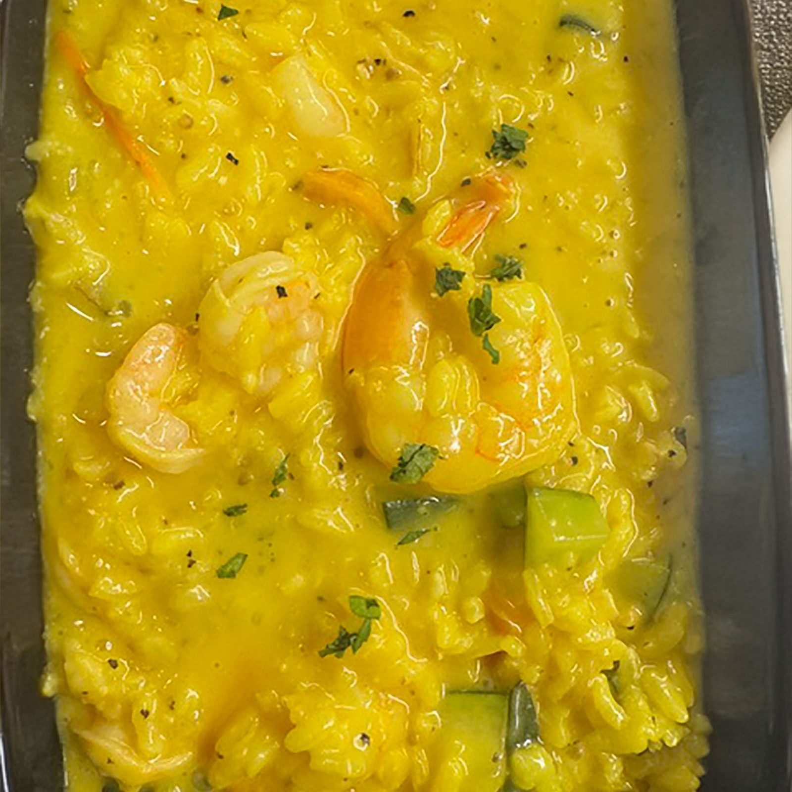 Risotto con Gamberi e Zucchine.