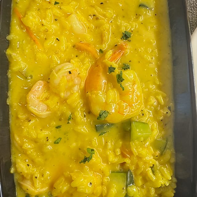 Risotto con Gamberi e Zucchine.